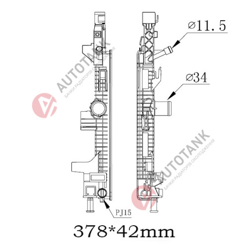 БАЧОК РАДИАТОРА FORD C-MAX II (2010-2019), FORD FOCUS III (2010-2018), FORD GRAND C-MAX (2010-2019), FORD TOURNEO CONNECT II (2013-2022), FORD TRANSIT CONNECT II (2013-2021)