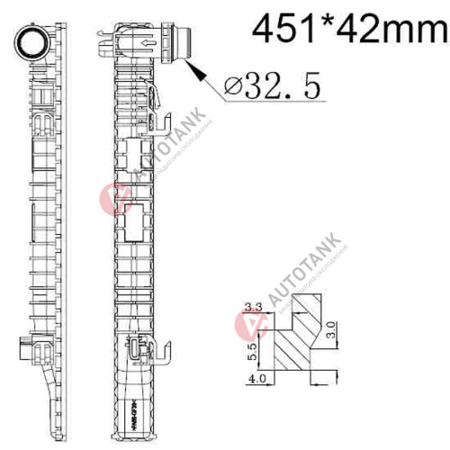 БАЧОК РАДИАТОРА VOLKSWAGEN LAMANDO I (2014-2022)