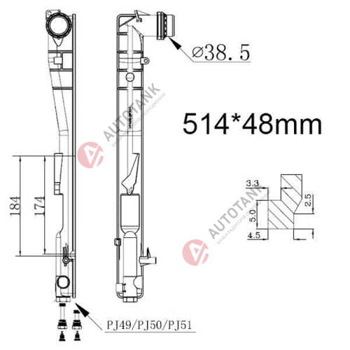 БАЧОК РАДИАТОРА BMW X3 E83 (2004-2010)