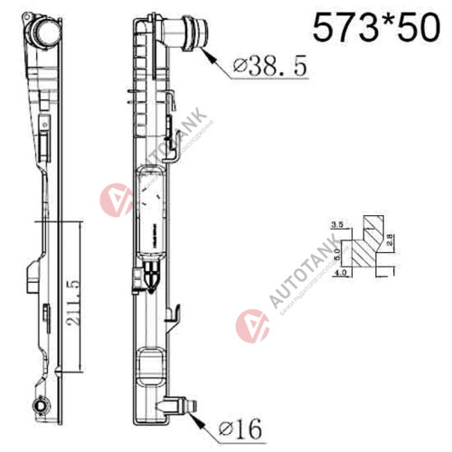 БАЧОК РАДИАТОРА BMW X3 F25 (2010-2017), BMW X4 F26 (2014-2018)
