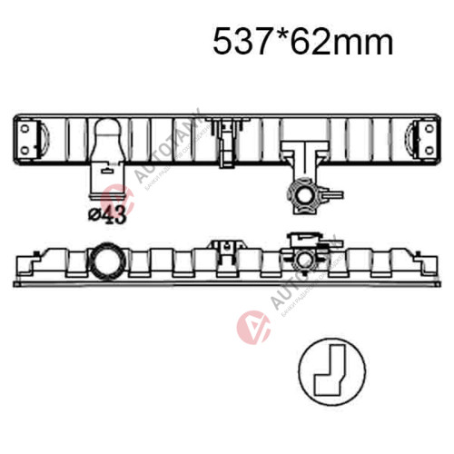 БАЧОК РАДІАТОРА HYUNDAI COUNTY, HD, MIGHTY, UD, ISUZU NQR, I-VAN, БОГДАН, ЭТАЛОН, АТАМАН