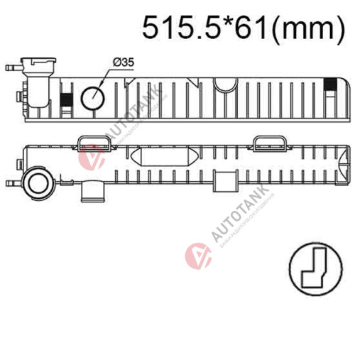 БАЧОК РАДИАТОРА MERCEDES-BENZ TN Series 207D-210D, 307D-310D, 407D-410D (1977-1995)