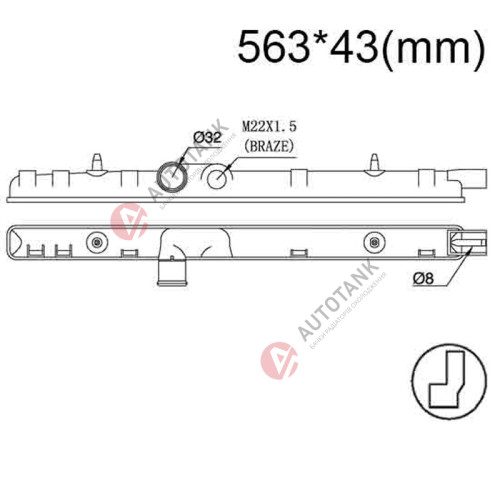 БАЧОК РАДІАТОРА CITROEN BERLINGO I (1996-2007), CITROEN BERLINGO II (2008-2018), CITROEN C4 I (2004-2010), CITROEN XSARA (1997-2006), CITROEN XSARA PICASSO (1999-2012)