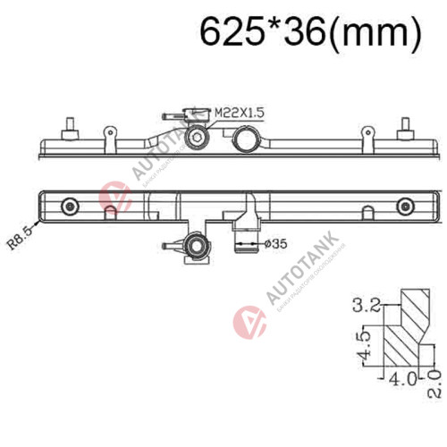 БАЧОК РАДІАТОРА NISSAN ALMERA III (2011-2018), NISSAN BLUEBIRD SYLPHY II (2005-2012), NISSAN CUBE III (2008-2019), NISSAN JUKE I (2010-2019), NISSAN LIVINA I (2006-2019), NISSAN TIIDA I (2004-2011)