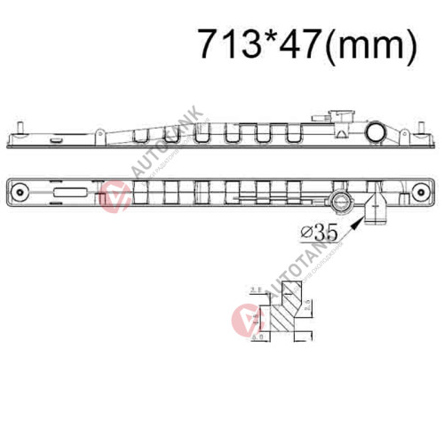 БАЧОК РАДІАТОРА NISSAN FRONTIER (1997-2021), NISSAN GLORIA XI (1999-2004), NISSAN PATHFINDER II (1995-2005), NISSAN XTERRA I (2000-2005)