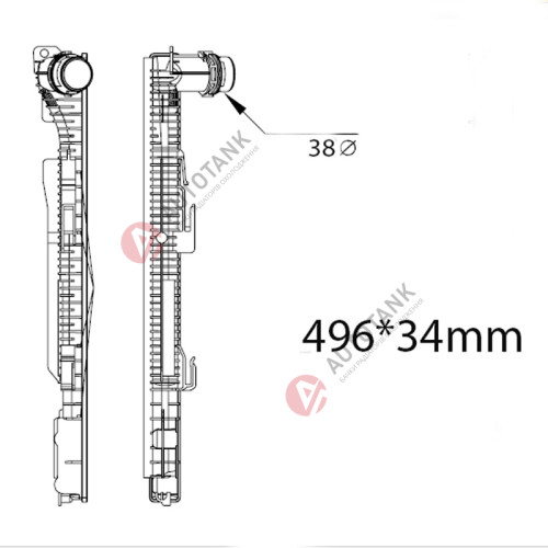 БАЧОК РАДІАТОРА BMW 1-Series F20, F21 (2015-2019), 2-Series F22, F23, F87 (2013-2020), 3-Series F30, F31 (2014-2019),  3-Series F34 (2013-2020),  4-Series F32, F33 (2013-2020),  4-Series F36 (2014-2020)