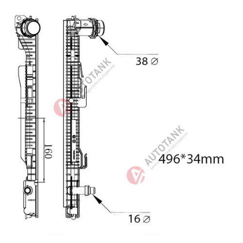 БАЧОК РАДІАТОРА BMW 1-Series F20, F21 (2012-2012),  2-Series F22, F23, F87 (2013-2020), 3-Series F30, F31 (2014-2019),  3-Series F34 (2013-2020),  4-Series F32, F33 (2013-2020),  4-Series F36 (2014-2020)