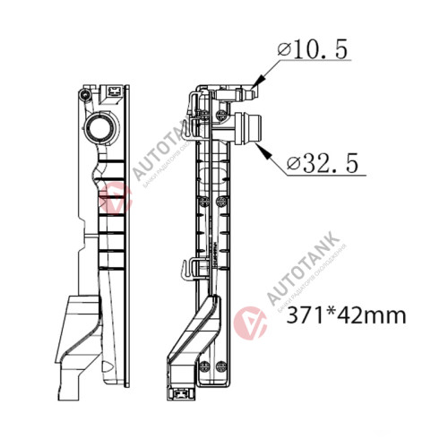 БАЧОК РАДІАТОРА BMW 2-Series F45, F46 (2014-2021), BMW X1 F48 (2015-2022), BMW X2 F39 (2017-2022)