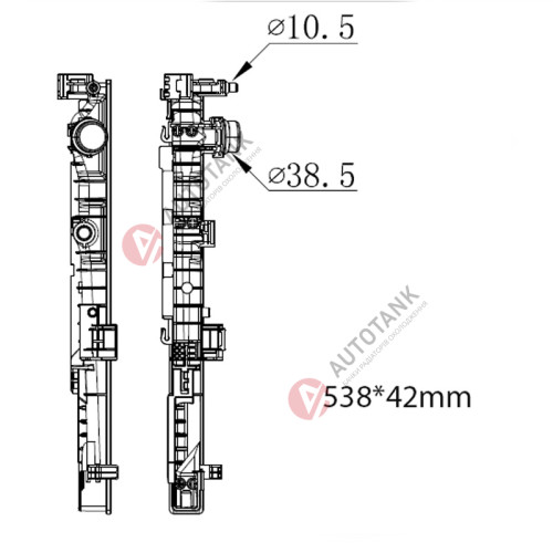 БАЧОК РАДІАТОРА BMW 5-Series G30, G31 (2017-2025), BMW 6-Series G32 (2017-2025), BMW 7-Series G11, G12 (2015-2022), BMW M5 F90 (2018-2025)