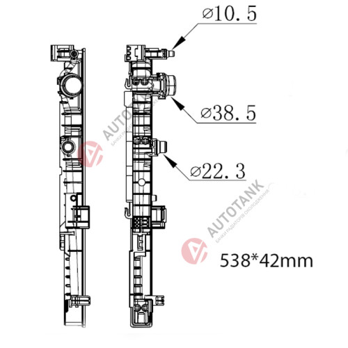 БАЧОК РАДІАТОРА BMW 5-Series G30, G31 (2017-2024), BMW 6-Series G32 (2017-2024), BMW 7-Series G11, G12 (2015-2022), BMW 8-Series G14, G15, G16 (2018-2024)