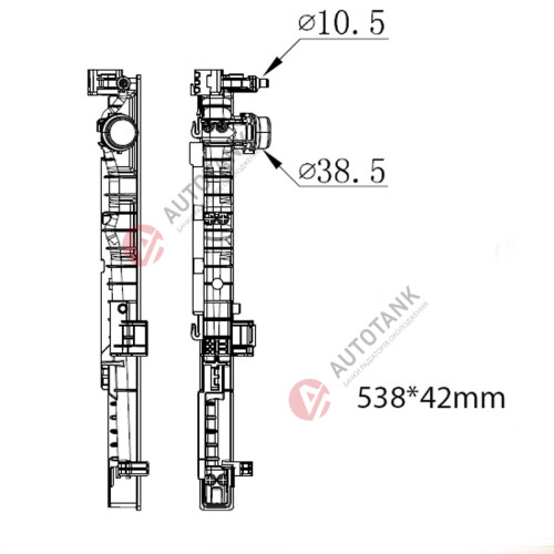 БАЧОК РАДІАТОРА BMW 5-Series G30, G31 (2017-2025), BMW 6-Series G32 (2017-2025), BMW 7-Series G11, G12 (2015-2022), BMW M5 F90 (2018-2025)
