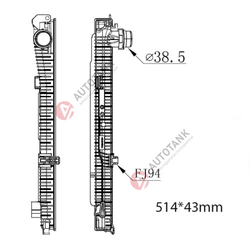 БАЧОК РАДІАТОРА BMW 3-Series G20, G21 (2020-2025), BMW 4-Series G22, G82 (2020-2025), BMW Z4 G29 (2019-2025)