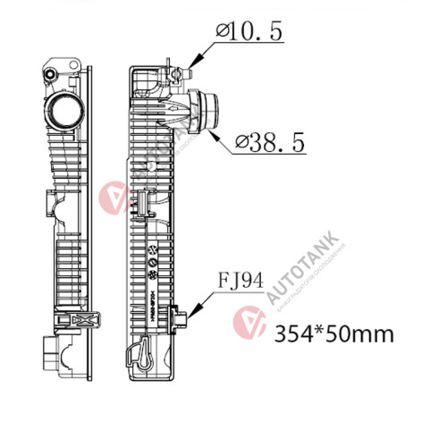 БАЧОК РАДІАТОРА BMW 3-Series G20, G21 (2020-2025), BMW M2 F87 (2015-2021), BMW M2 G87 (2023-2025)