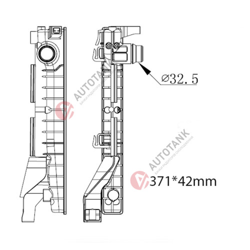 БАЧОК РАДІАТОРА MINI COOPER ONE F55, F56, MINI CABRIO F57, MINI CLUBMAN F54, MINI COUNTRYMAN F60 MINI HATCH F55 / F56 / F57