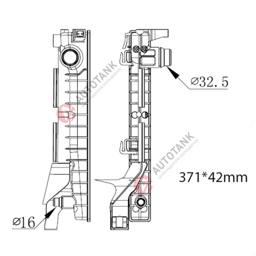 БАЧОК РАДІАТОРА BMW 1-Series F40 (2019-2025), BMW 2-Series F44 (2020-2024), BMW 2-Series F45, F46 (2014-2021), BMW X1 F48 (2015-2022), X2 F39 (2017-2022)
