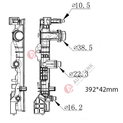 БАЧОК РАДІАТОРА BMW 5-Series G30, G31 (2017-2025), BMW 6-Series G32 (2017-2025), BMW 7-Series G11, G12 (2015-2022), BMW 8-Series G14, G15, G16 (2018-2025)