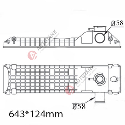 БАЧОК РАДІАТОРА CATERPILLAR, CASE, JCB, KOMATSU