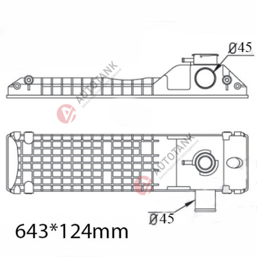 БАЧОК РАДІАТОРА CATERPILLAR, CASE, JCB, KOMATSU