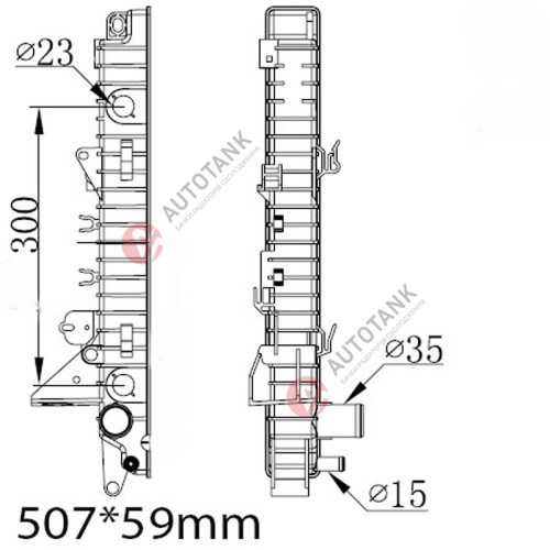 БАЧОК РАДІАТОРА LAND ROVER DISCOVERY III (2004-2009), LAND ROVER DISCOVERY IV (L319) (2009-2020), LAND ROVER RANGE ROVER SPORT (L320) (2005-2013)