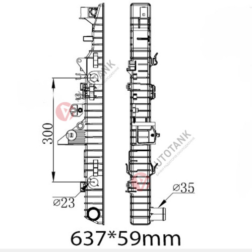 БАЧОК РАДІАТОРА LAND ROVER DISCOVERY III (2004-2009), LAND ROVER DISCOVERY IV (L319) (2009-2020) LAND ROVER RANGE ROVER SPORT (L320) (2005-2013)