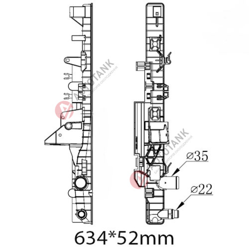 БАЧОК РАДІАТОРА LAND ROVER DISCOVERY III (2004-2009), LAND ROVER DISCOVERY IV (L319) (2009-2020), LAND ROVER RANGE ROVER SPORT (L320) (2005-2013)