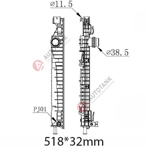 БАЧОК РАДІАТОРА LAND ROVER DISCOVERY SPORT (L550) (2014-2024), LAND ROVER RANGE ROVER EVOQUE I (L538) (2011-2018)