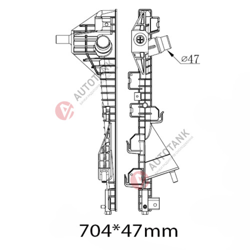 БАЧОК РАДИАТОРА FORD F-SERIES-250/350/450/550 (2008-2016), FORD SUPER DUTY II (P356) (2008-2010), FORD SUPER DUTY III (P473) (2011-2016)