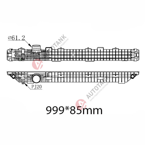 БАЧОК РАДІАТОРА MERCEDES ACTROS MP4 (2011-2018) EURO 6, MERCEDES ANTOS (2012-2018) EURO 6