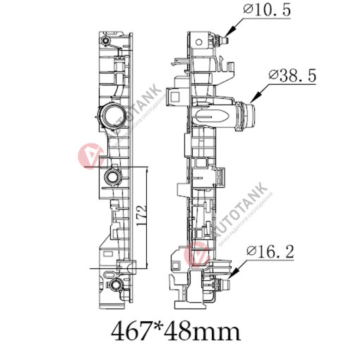 БАЧОК РАДІАТОРА BMW X5 G05 (2018-2025), BMW X6 G06 (2019-2025)