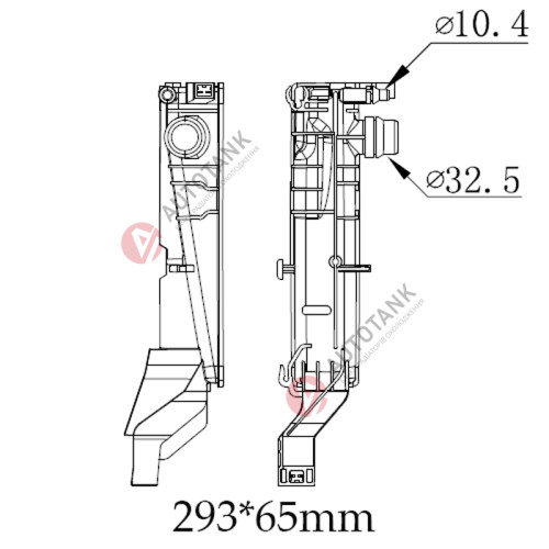 БАЧОК РАДІАТОРА BMW 2-Series F45, F46 (2014-2021), BMW X1 F48 (2015-2022)