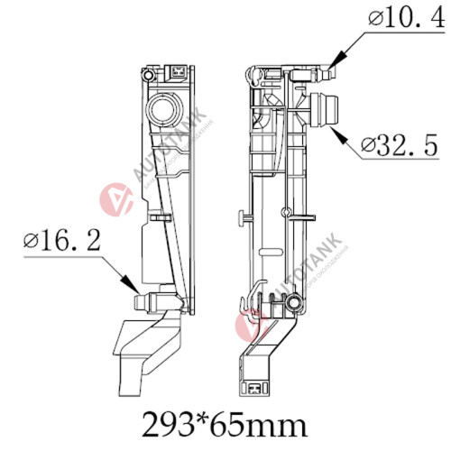 БАЧОК РАДІАТОРА MINI COOPER CLUBMAN F54 (2014-2024), MINI COOPER ONE F55, F56 (2013-2023), MINI COOPER COUNTRYMAN F60 (2017-2023)