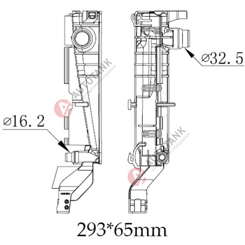 БАЧОК РАДИАТОРА BMW 1-Series F40 (2019-2025), 2-Series F45, F46 (2014-2021), BMW X1 F48 (2015-2022), BMW X2 F39 (2017-2022)